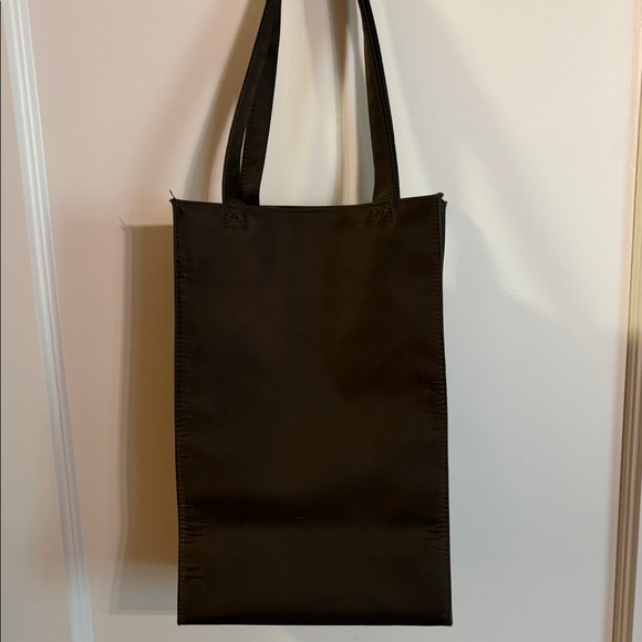 Saks Fifth Avenue Dark Brown Carryall Satin Tote - Picture 5 of 11